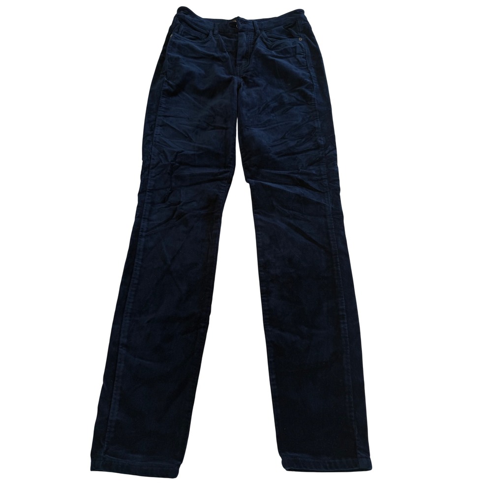 Massimo Dutti Navy Blue Corduroy Slim Straight Pants Womens Size 4 EUR 36